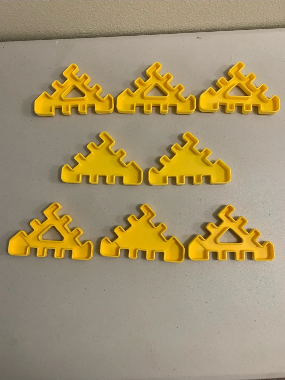 Vintage Little Tikes Wee Waffle Blocks Triangle Roof Pieces Lot of 8 Yellow